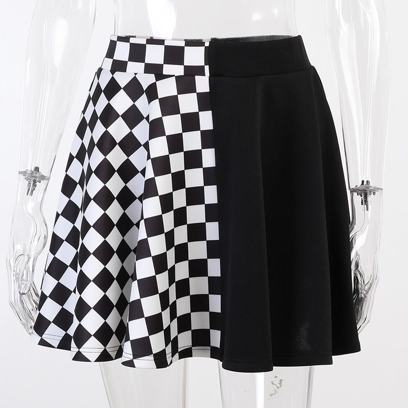 Gothic Plaid A -Line Mini Skirt