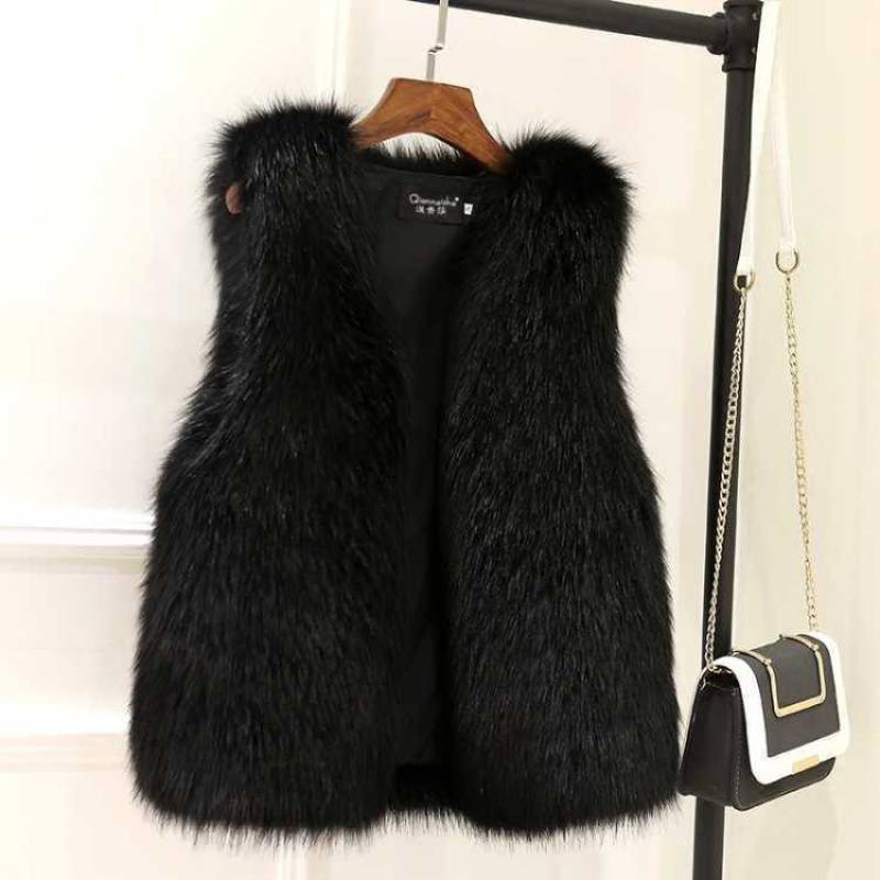 Imitation Fox Fur Waistcoat Vest