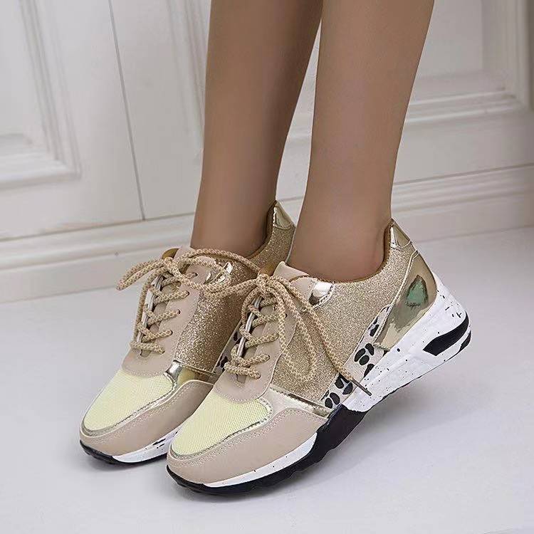 Wedge Flat Lace-Up Sneakers