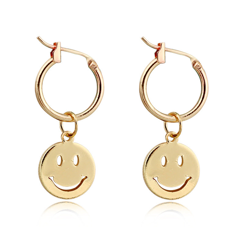 Funny Smile Face Hoop Earrings For Women