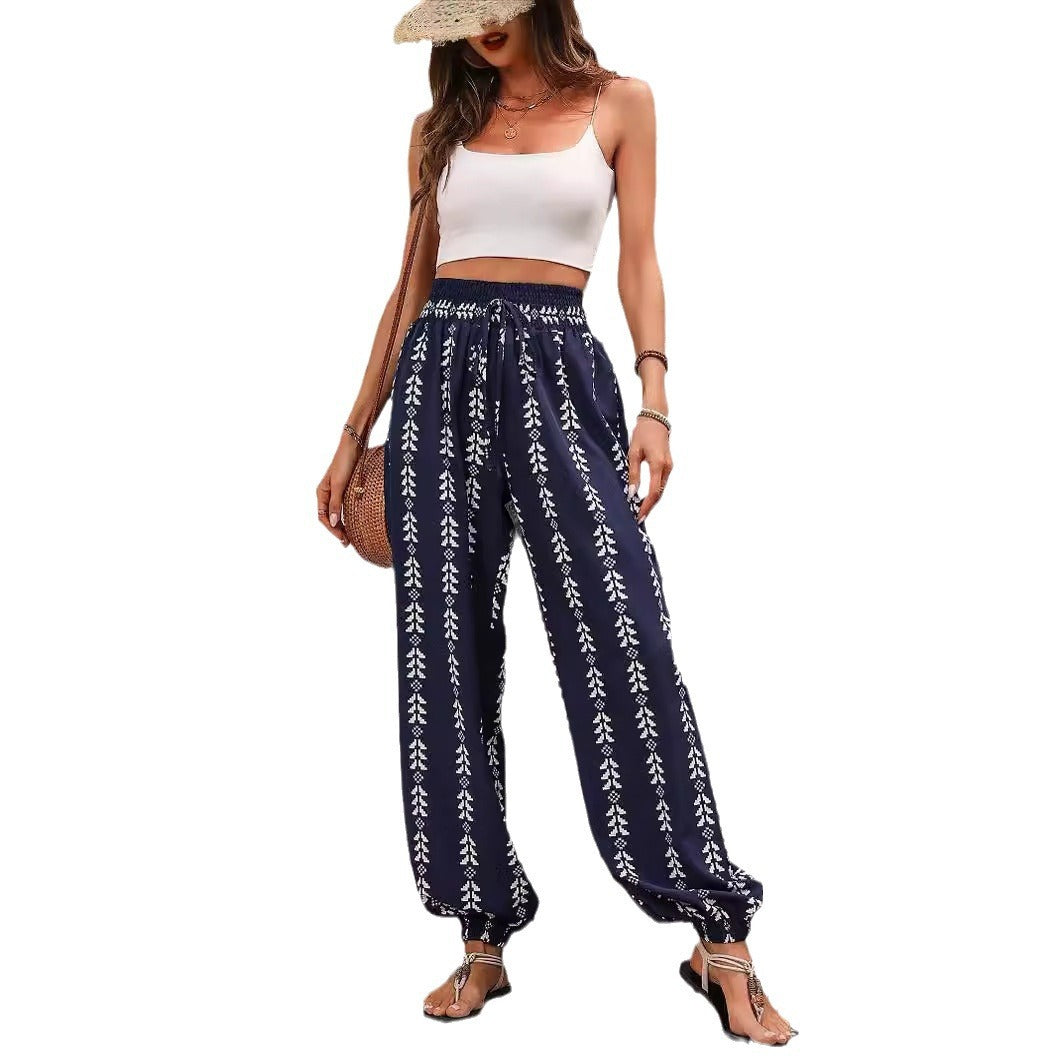 Women's Mesh Wide-Leg Casual Trousers
