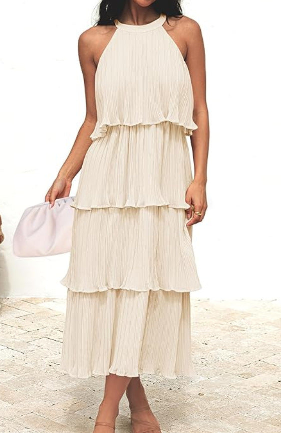 Womens Fashionable Casual Elegant Halterneck Dress