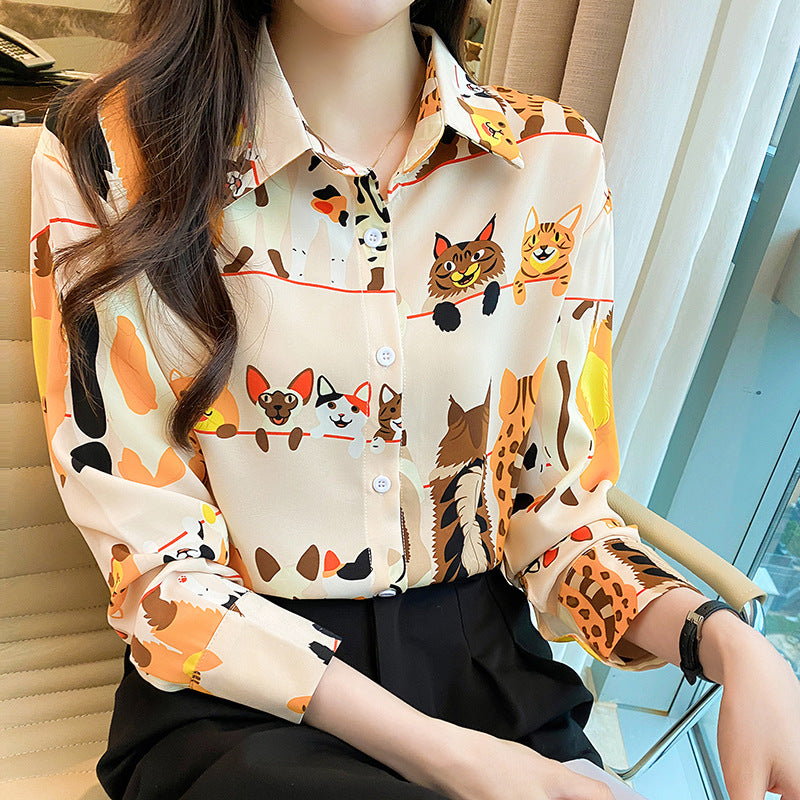 Long Sleeve Chiffon Women's Autumn Clothing Top