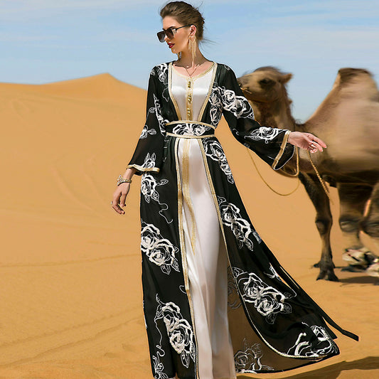 Heavy Embroidery Jacket & Maxi Dress