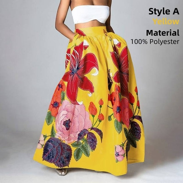 Floral Holiday Maxi Skirt