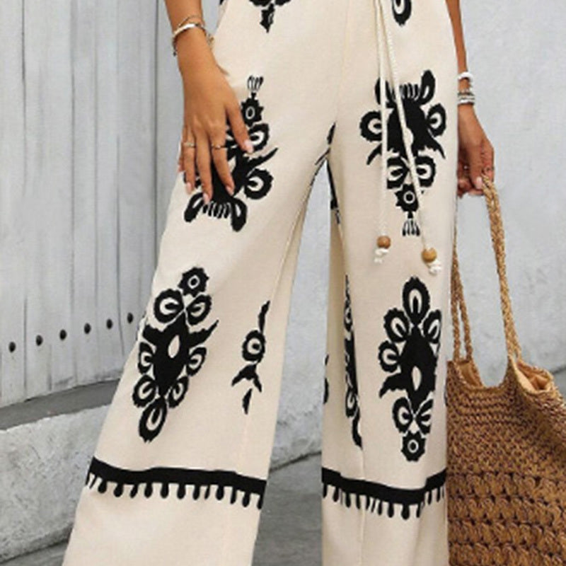 Boho Wide-Leg Jumpsuit With Pockets - US Only