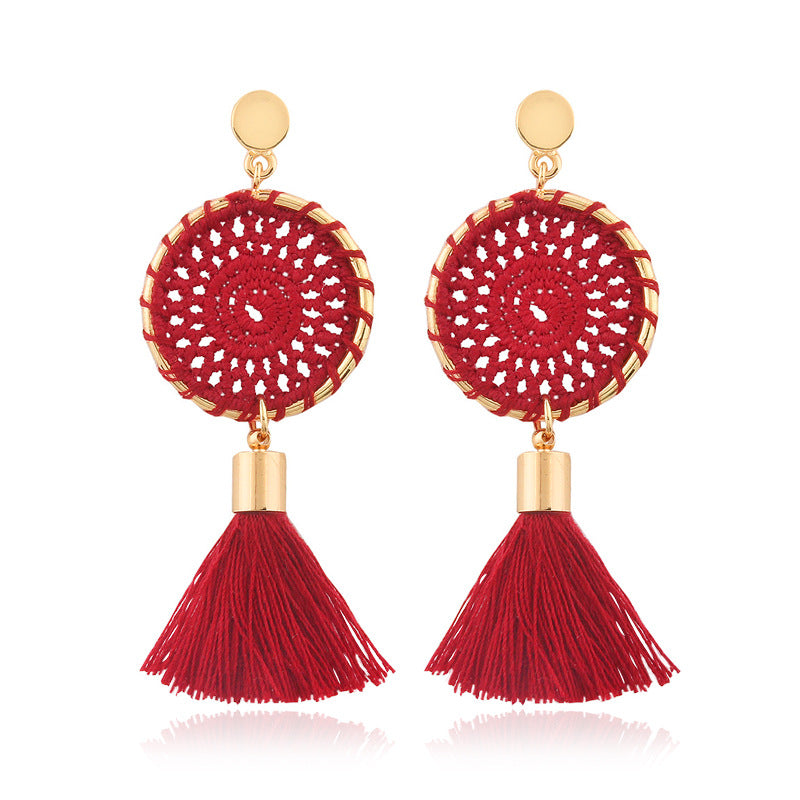 Hand-Woven Drop Earrings