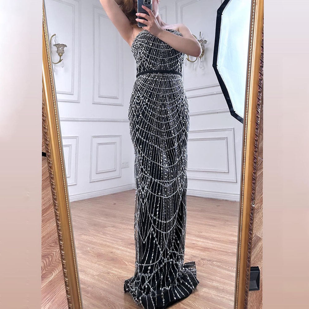 Pearl Light Luxury Trailing Dress