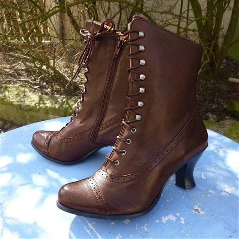 Retro Rivet Pointed-Toe Boots