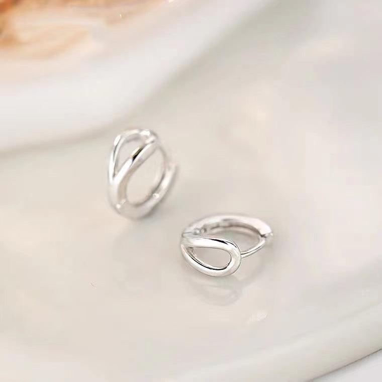 Women's Sterling Silver Plain Hoop Earrings