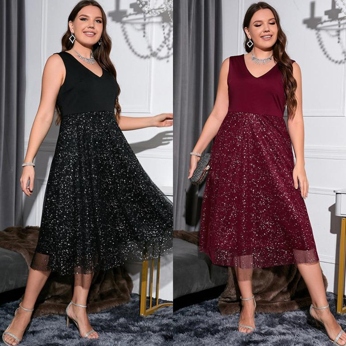 Slim Polka-Dot High-End Dress