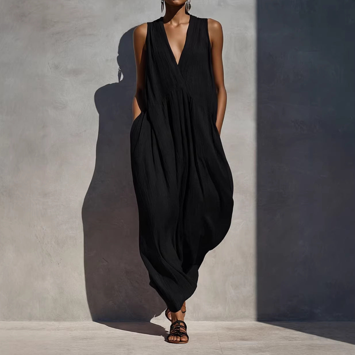 V-Neck Resort-Style Dress