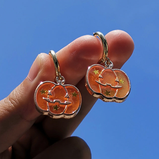 Pumpkin Big Statement Hoop Earrings