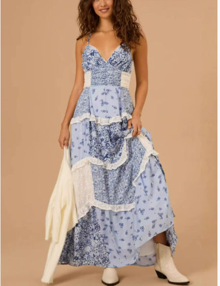 Sleeveless Strap Digital Printed Dress