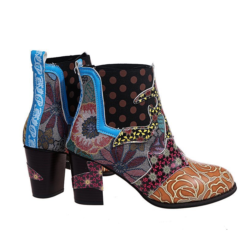 Chunky Print Ankle Boots