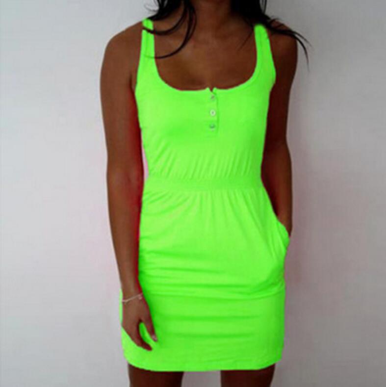 Fluorescent Beach Slim Dress