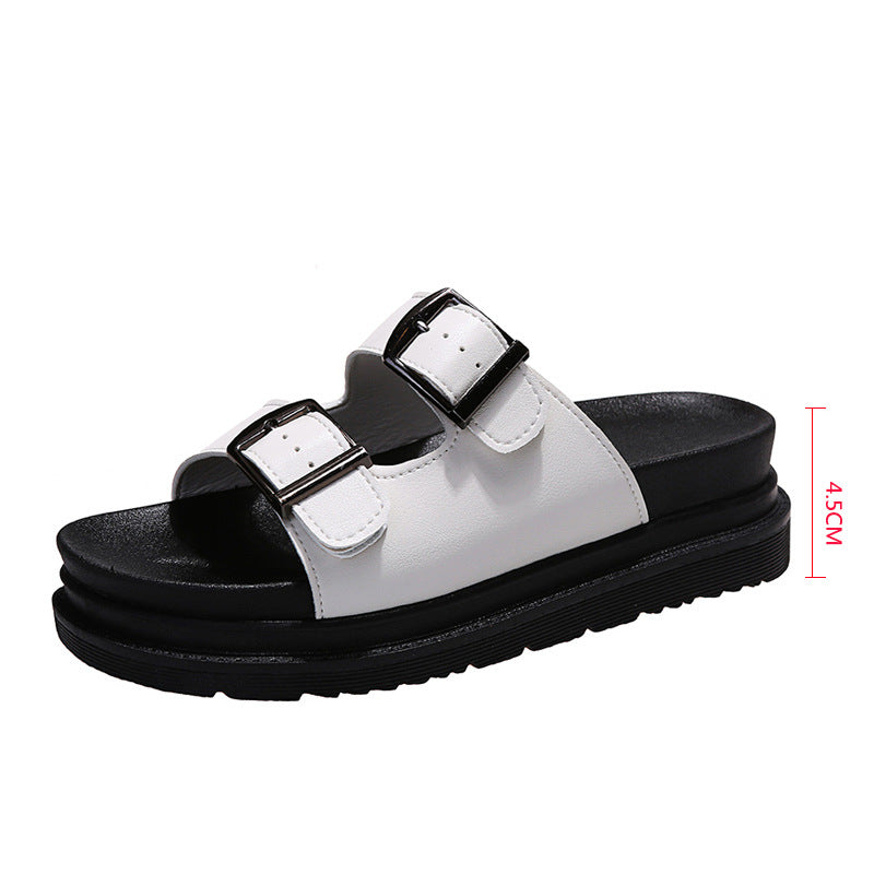 Double Buckle Platform Sandals