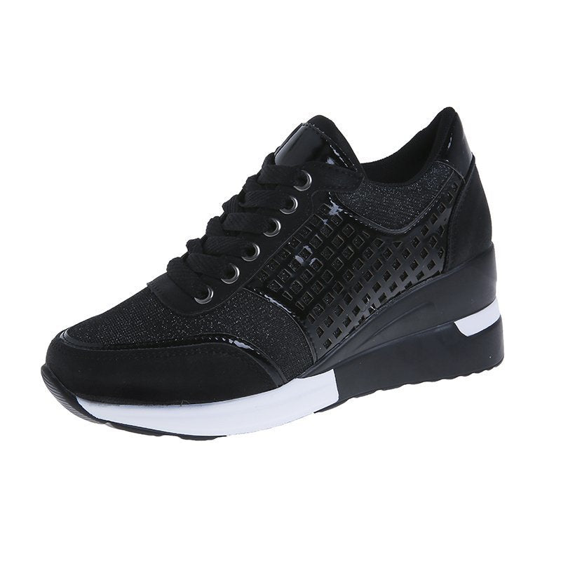 Hollow-Out Lace-Up Sneakers