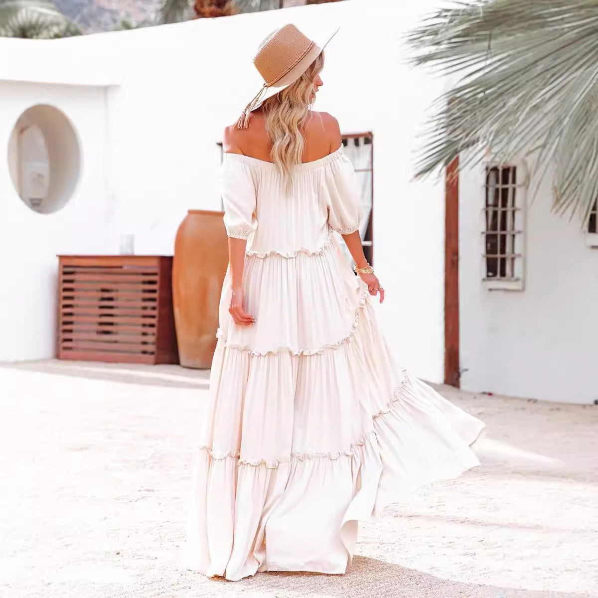 French-Style High-Waist Sling Dress