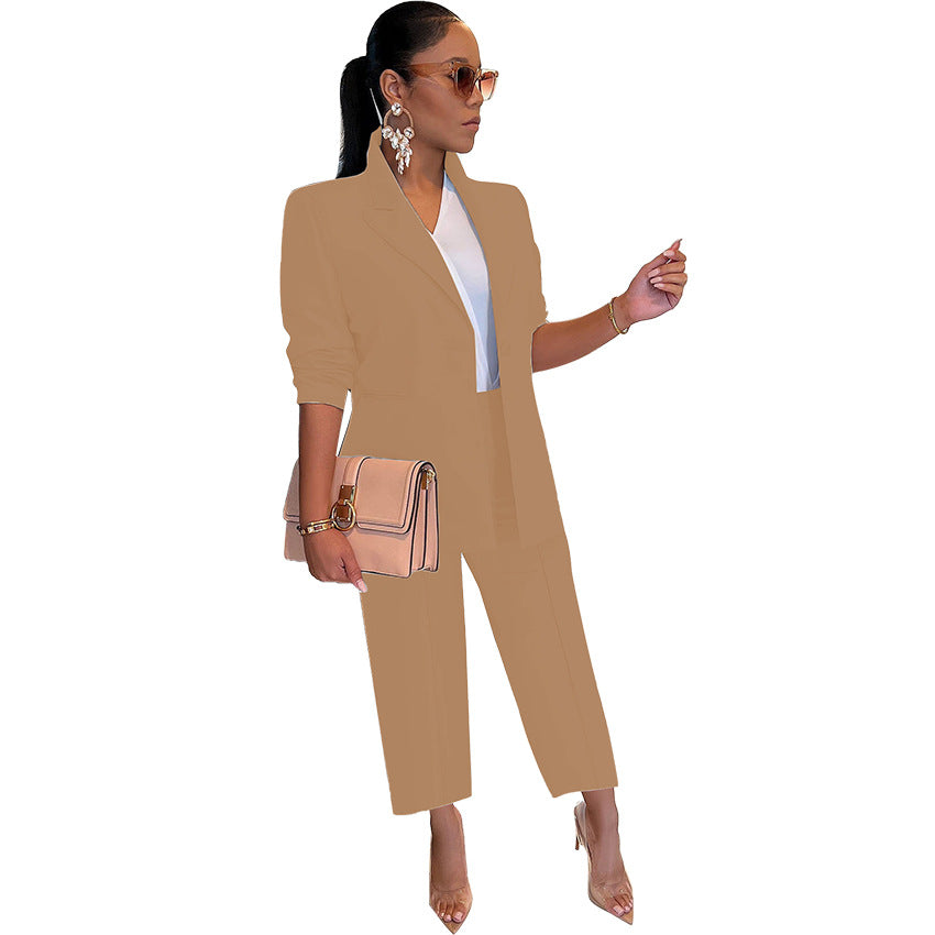 Solid Two-Piece Female Suit