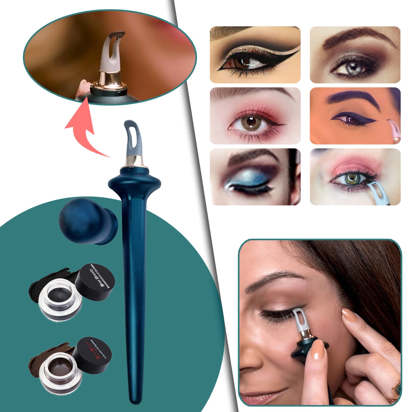 No-Skip Eyeliner - Reusable Silicone Eyeliner Tools