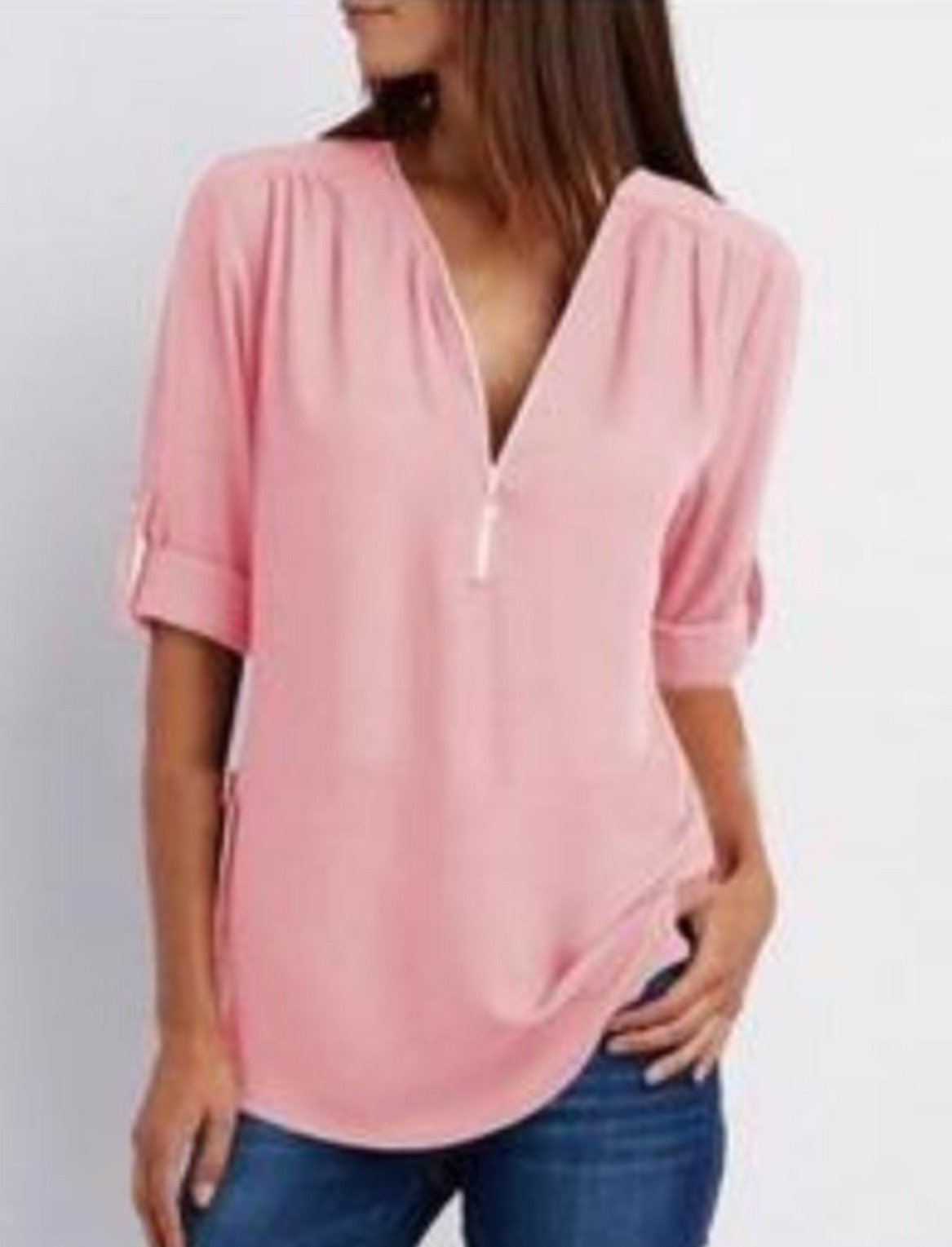 Chiffon V-Neck Blouse