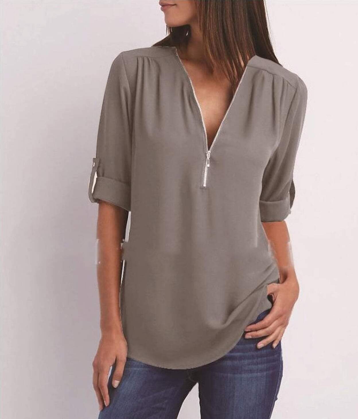 Chiffon V-Neck Blouse