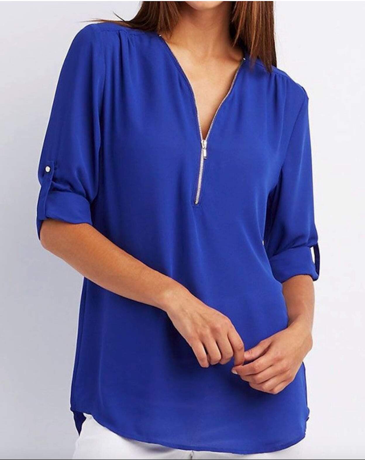 Chiffon V-Neck Blouse