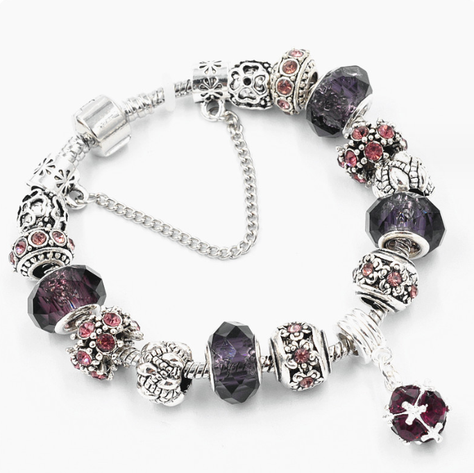 Crystal Beads Bracelets & Bangles - Snake Chain Charm Bracelets For Women