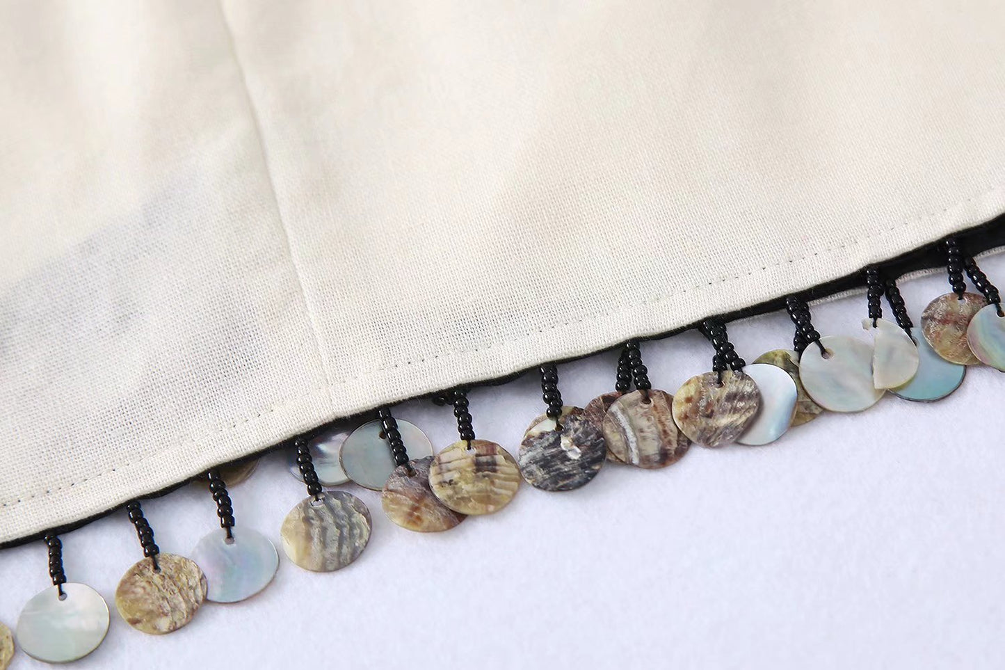 Women's Linen-Blend Beaded Wrap Skirt