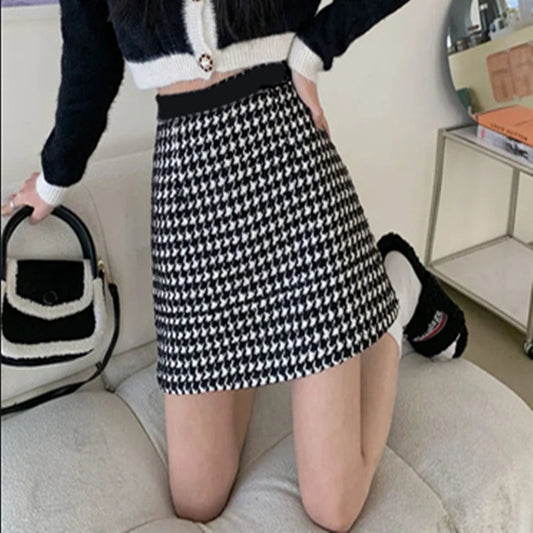 Chequered Woollen Skirt