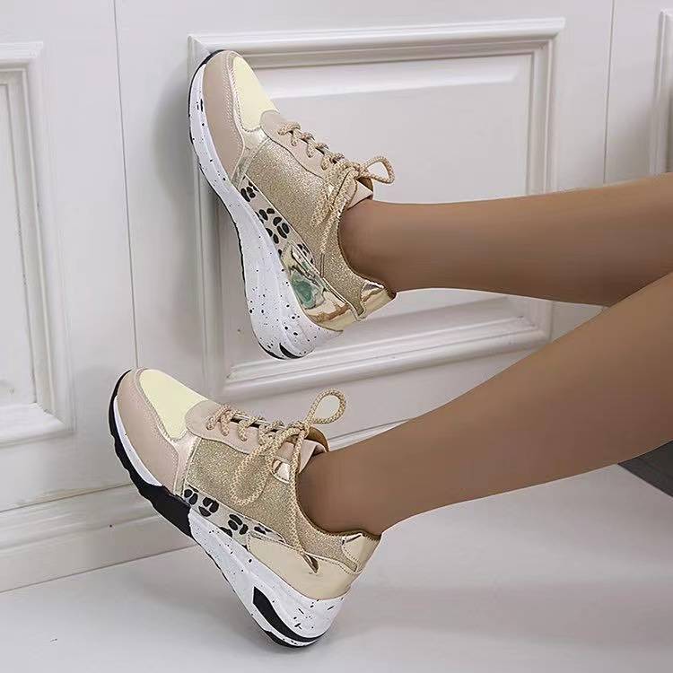 Wedge Flat Lace-Up Sneakers