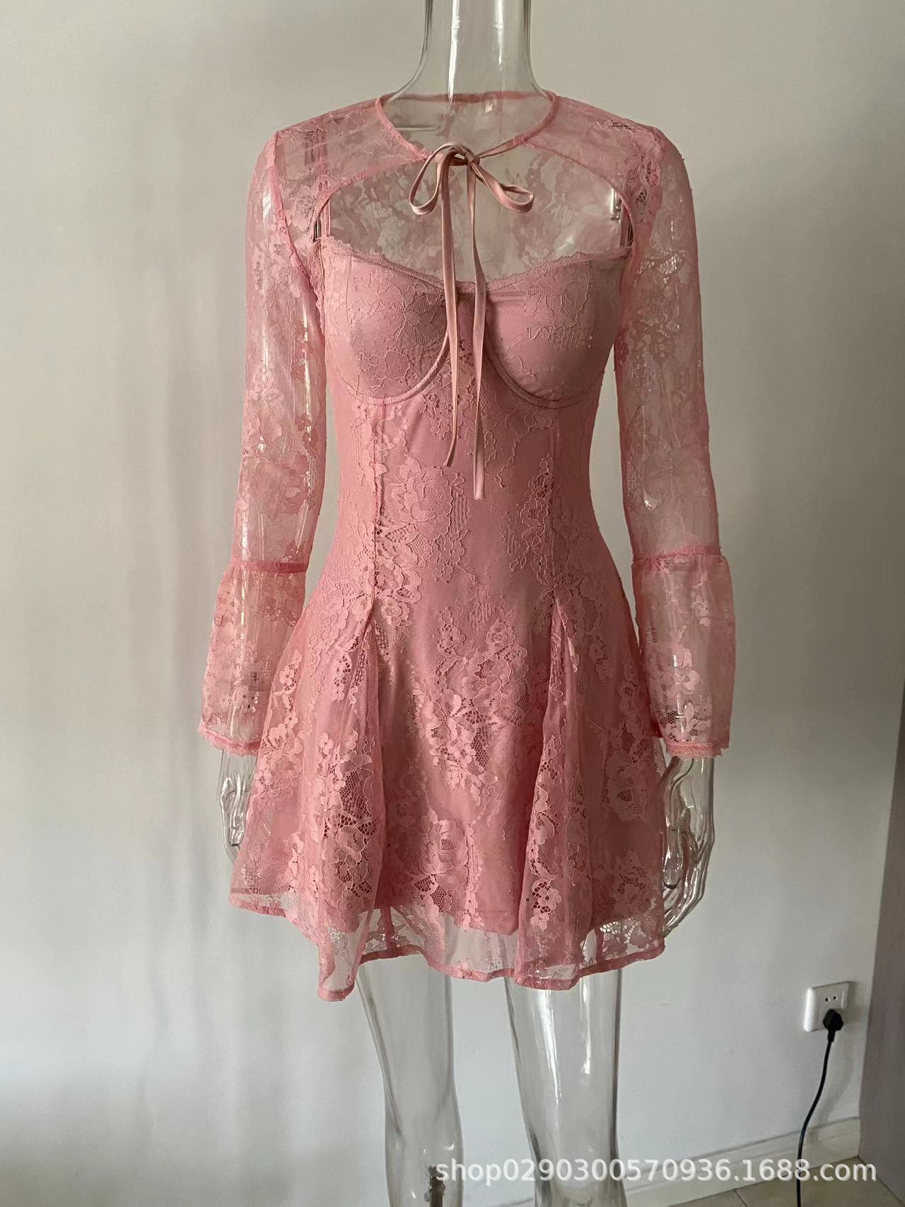 Lace Slimming And Short Dress Ladies