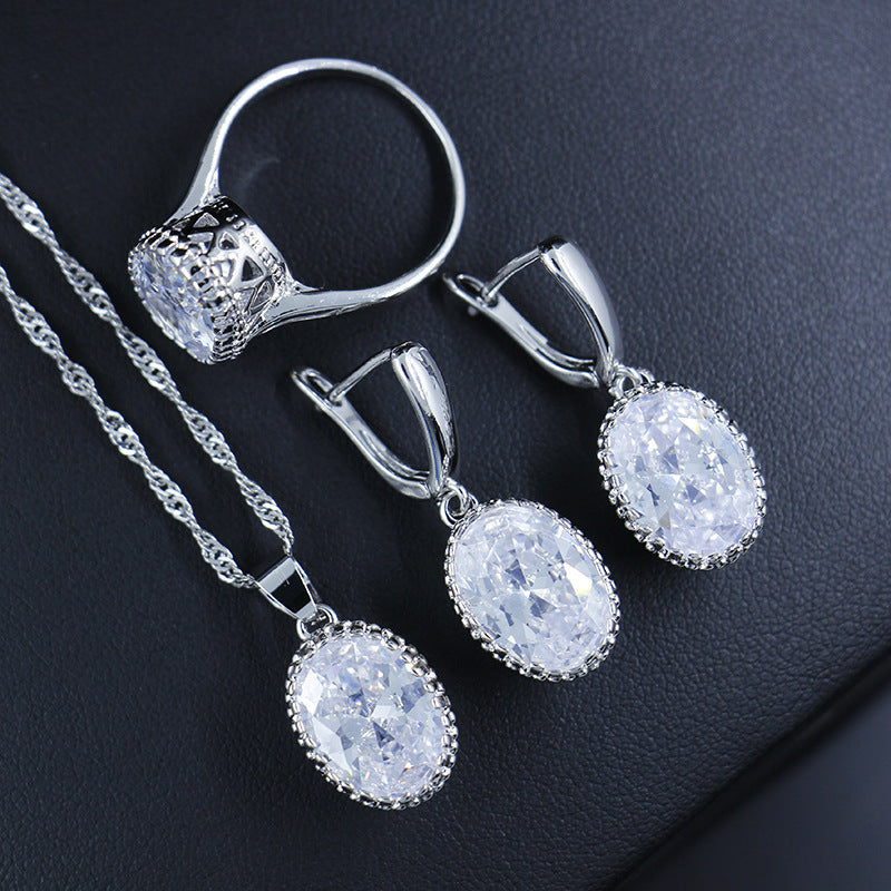 Women's Evening Jewellery Set - Earrings+Necklaces+Bracelets