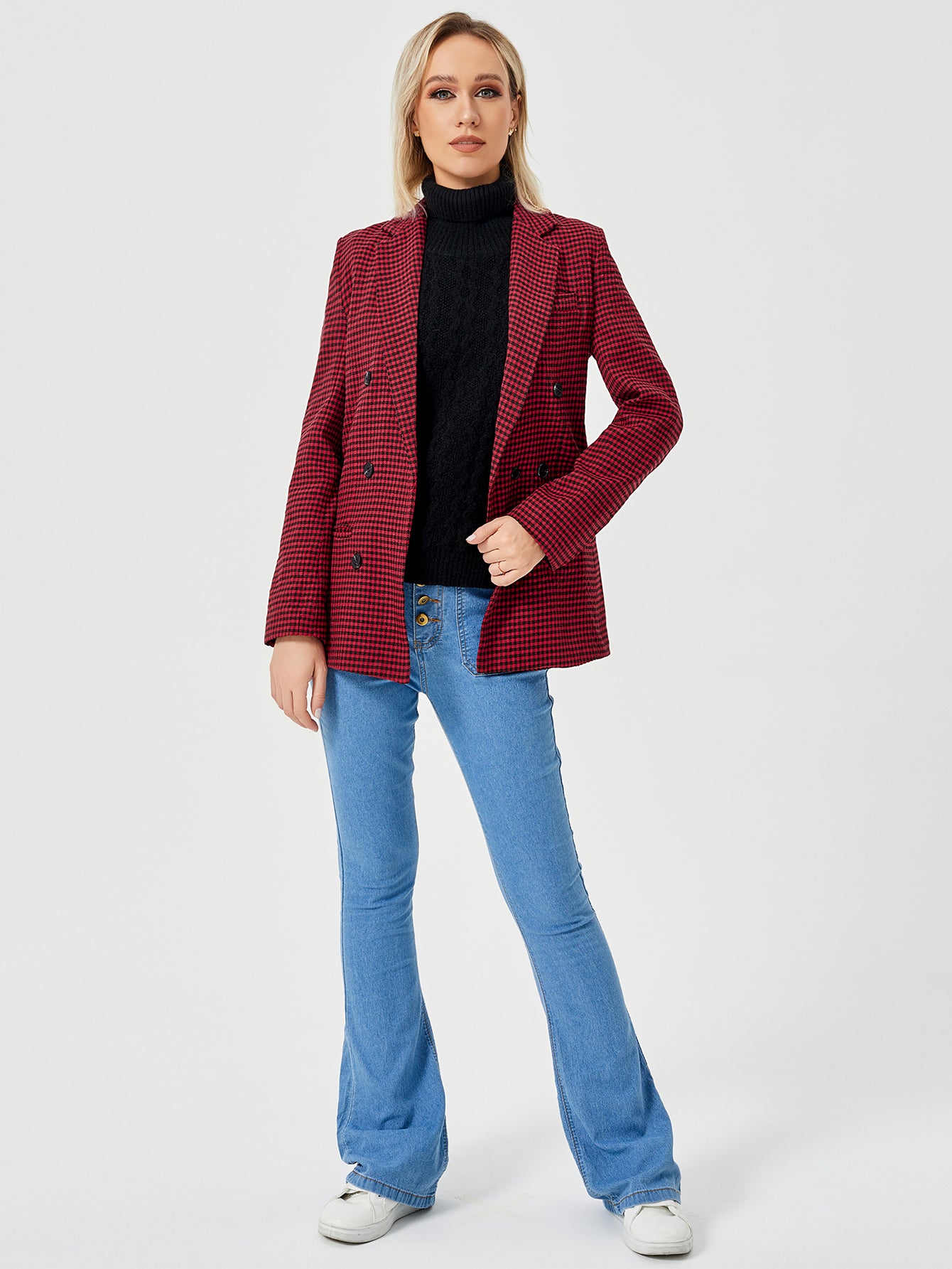 Blazer Jacket -  Long-Sleeve Work/0ffice Coat For Women