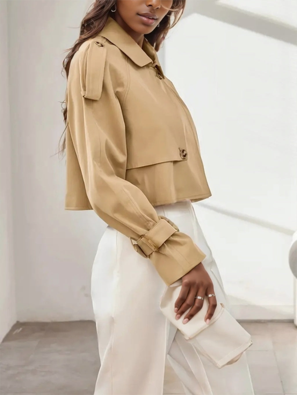 Long-Sleeve Non-Padded Short Jacket