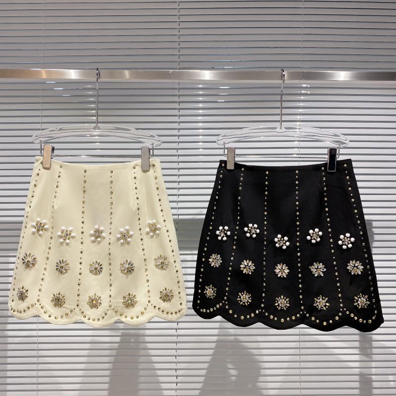 Handmade Flower-Beaded Skirt