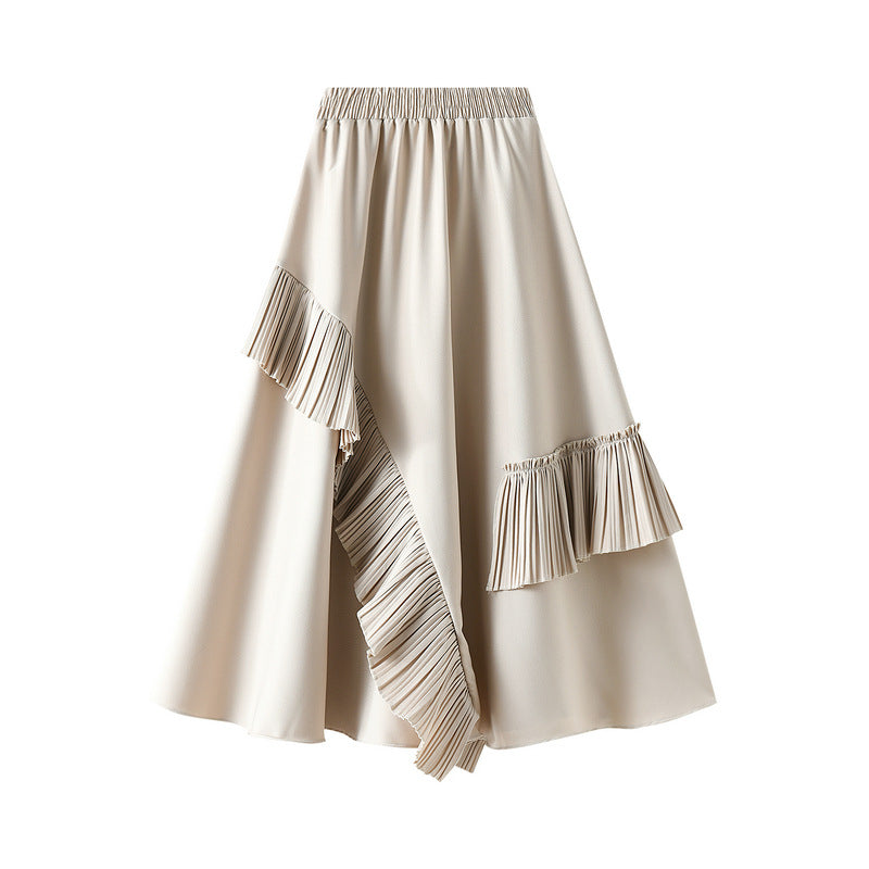 Mid-length Slim And Large-line A-line Umbrella Skirt