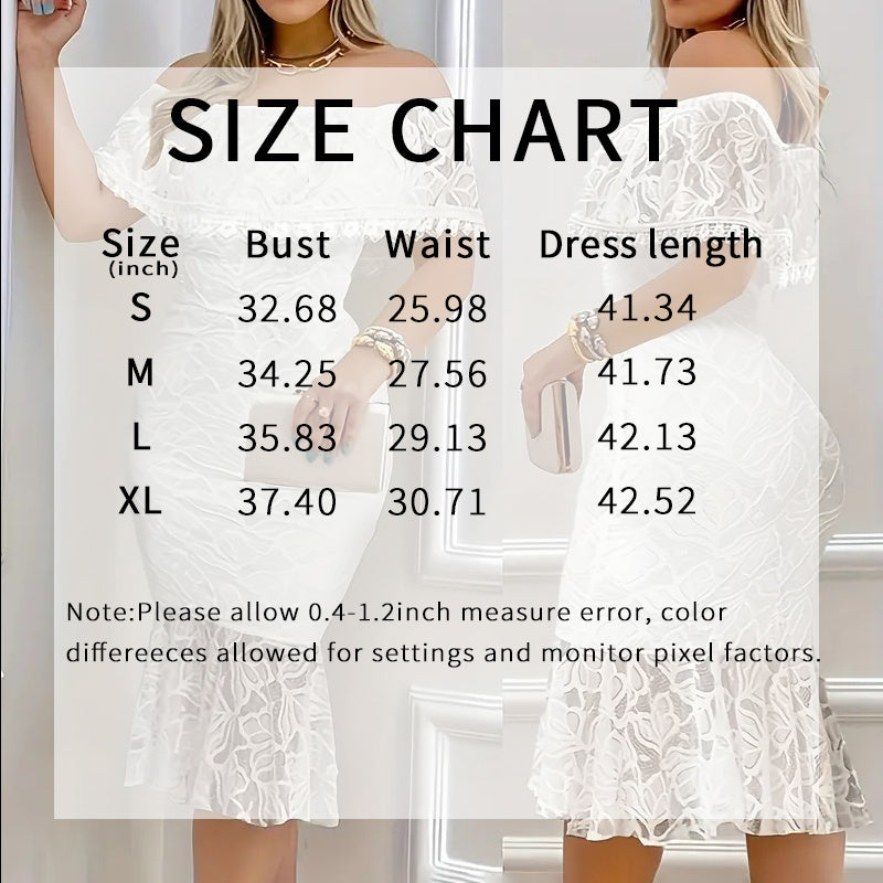 Floral Lace Off-Shoulder Bodycon Dress - US Only