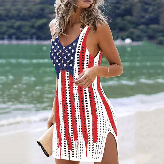 Knitted Hollow Shirt Dress