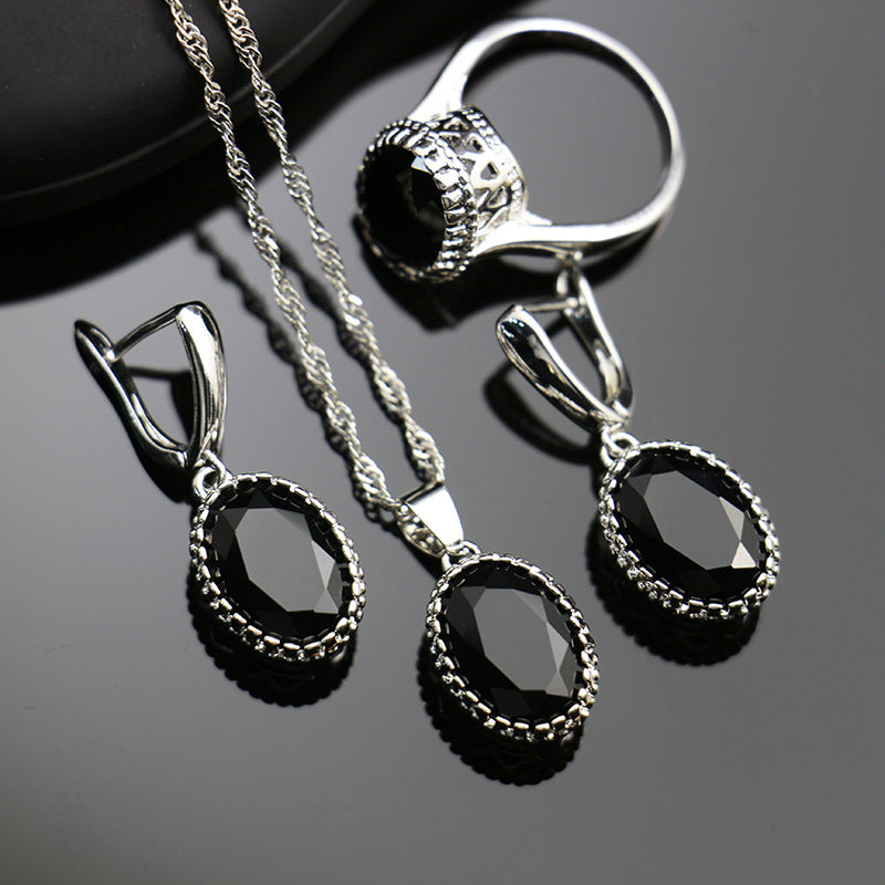 Women's Evening Jewellery Set - Earrings+Necklaces+Bracelets