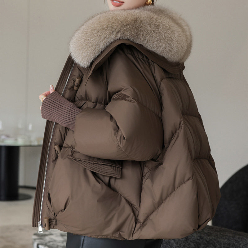Women's Fur-Collar Cotton-Padded Short Winter Jacket