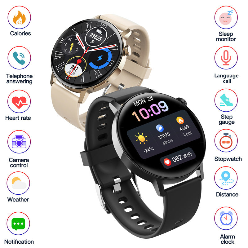 Health Sports Bracelet - Bluetooth Calling Smart Watch 132-inch Round Screen