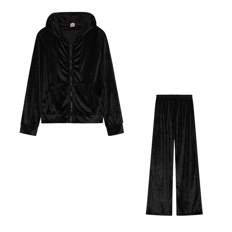 Rhinestone Velvet Sports & Leisure Outfit