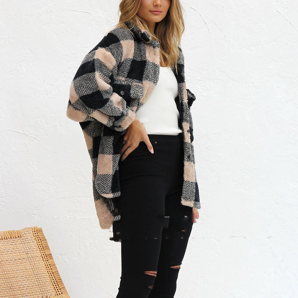 Women's  Arctic Plush Plaid Jacket