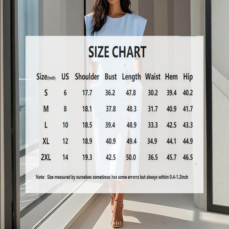 Side-Slit Button & Pockets A-Line Midi Dress - US Only