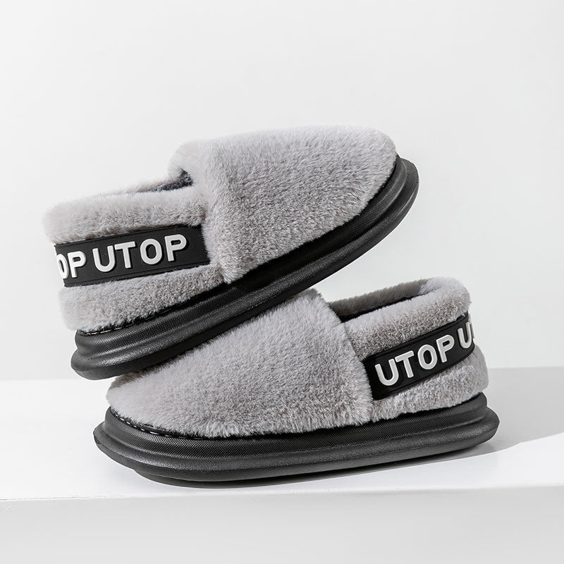 Thick-Sole Plush Slippers