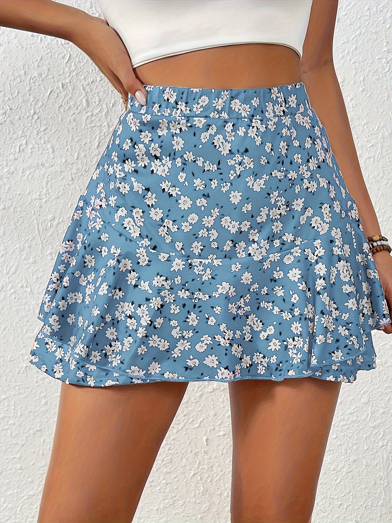 Floral Print Flare Skort