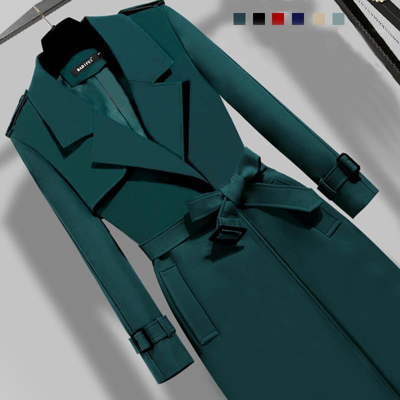 Slim-Fit Midi Trench Coat