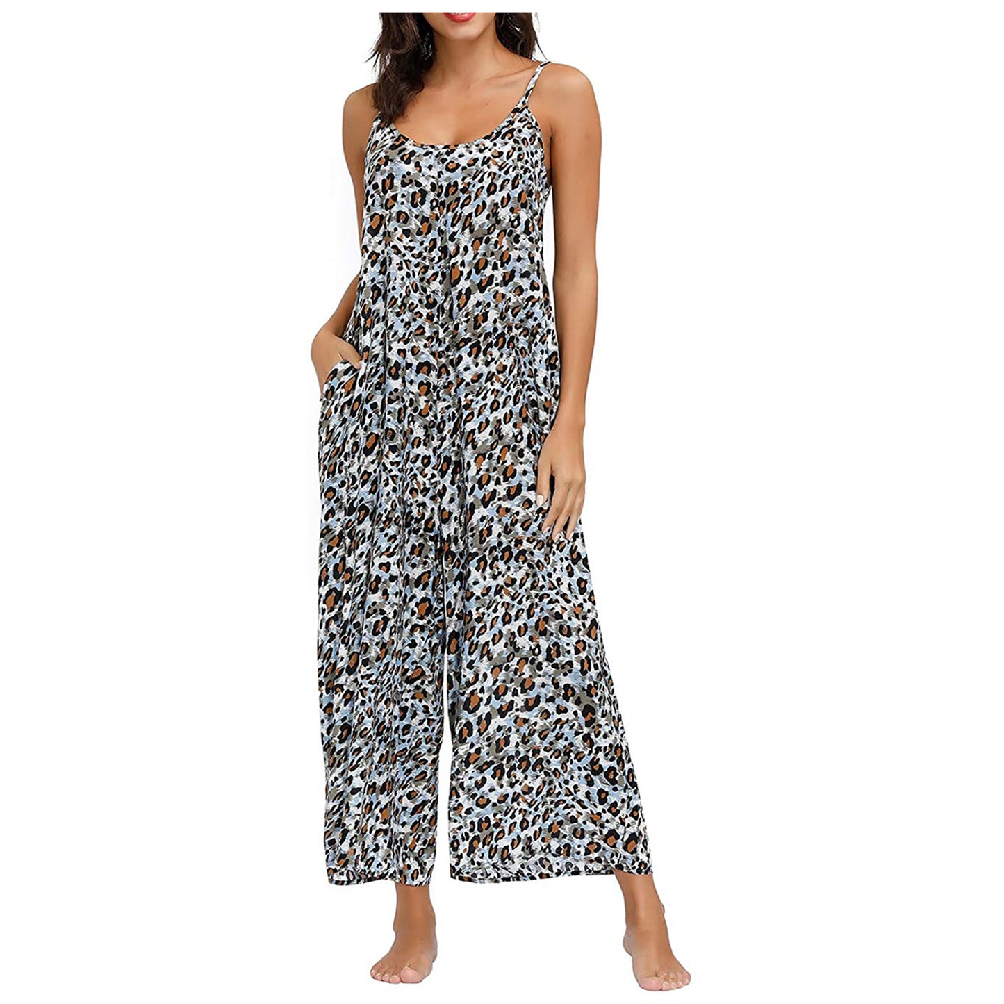 Sling-Pocket Casual Wide-Leg Jumpsuit